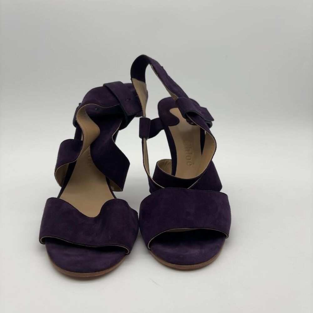 Chloe Suede Slingback Heel Pumps